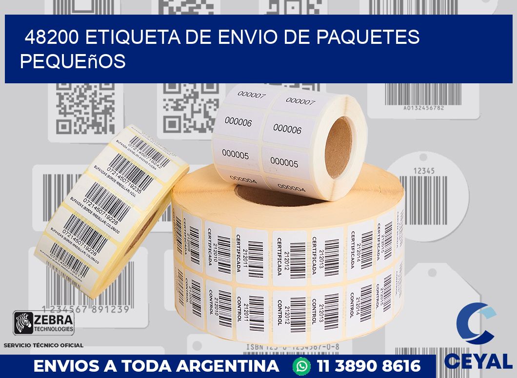 48200 Etiqueta de envio de paquetes pequeños