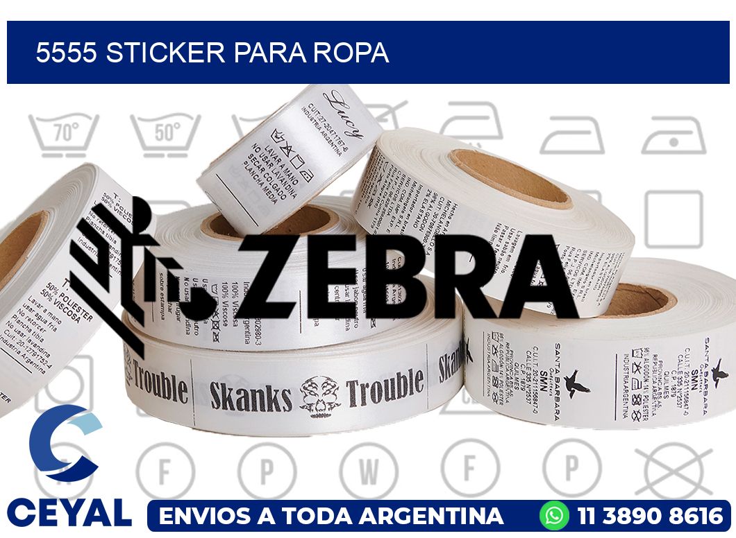 5555 Sticker para ropa