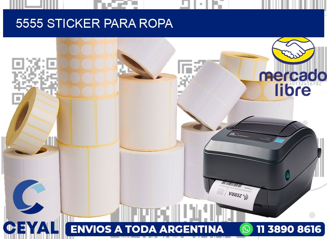 5555 Sticker para ropa