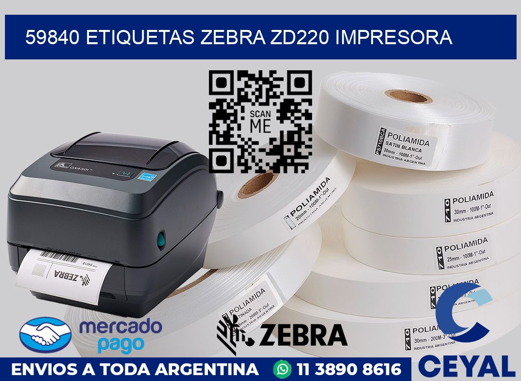 59840 etiquetas Zebra zd220 impresora