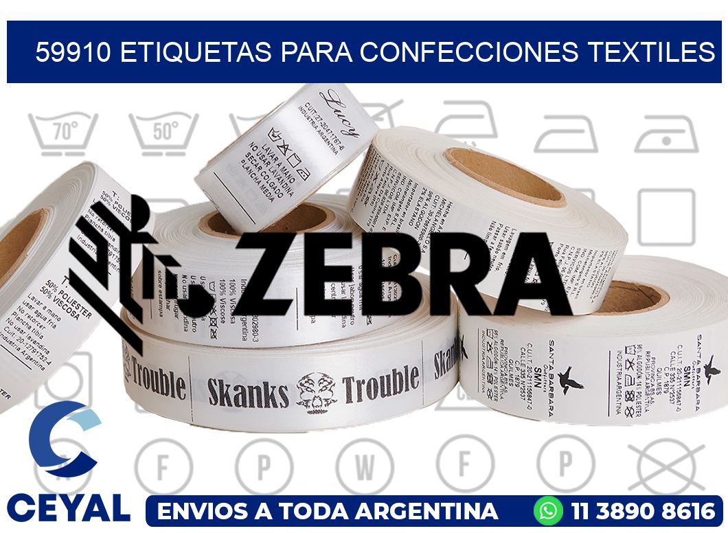 59910 Etiquetas para confecciones textiles