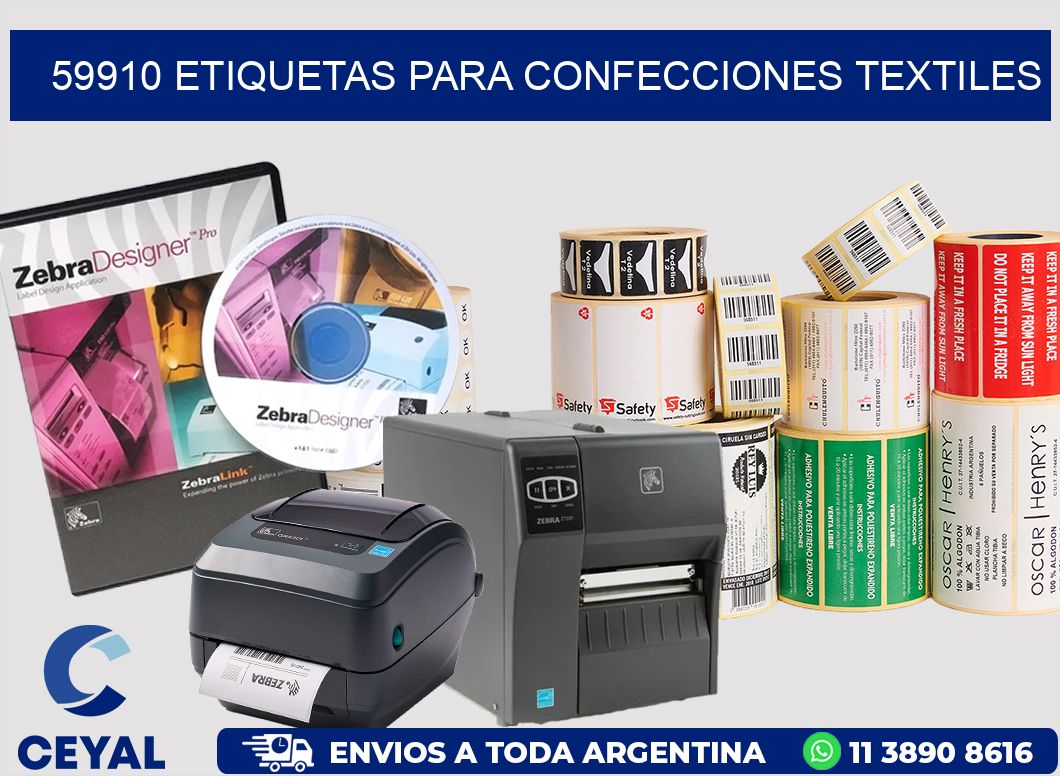 59910 Etiquetas para confecciones textiles