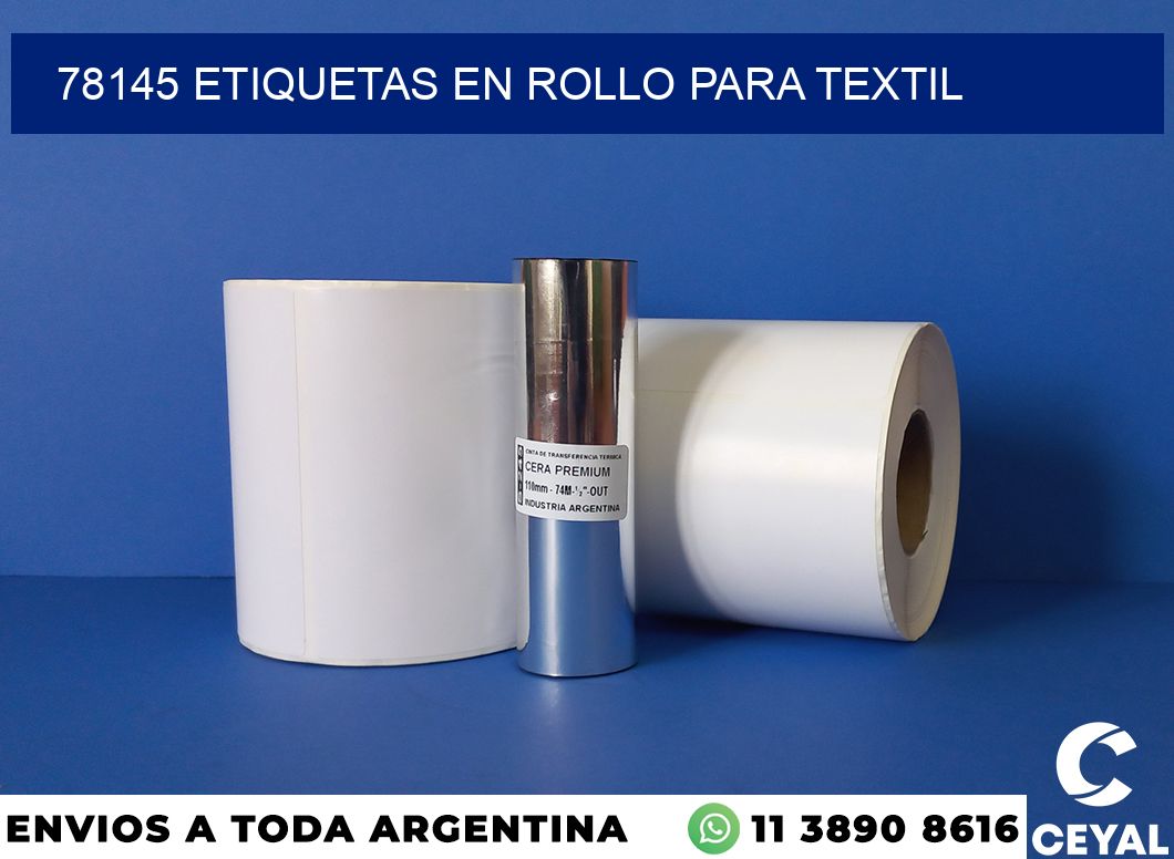 78145 etiquetas en rollo para textil