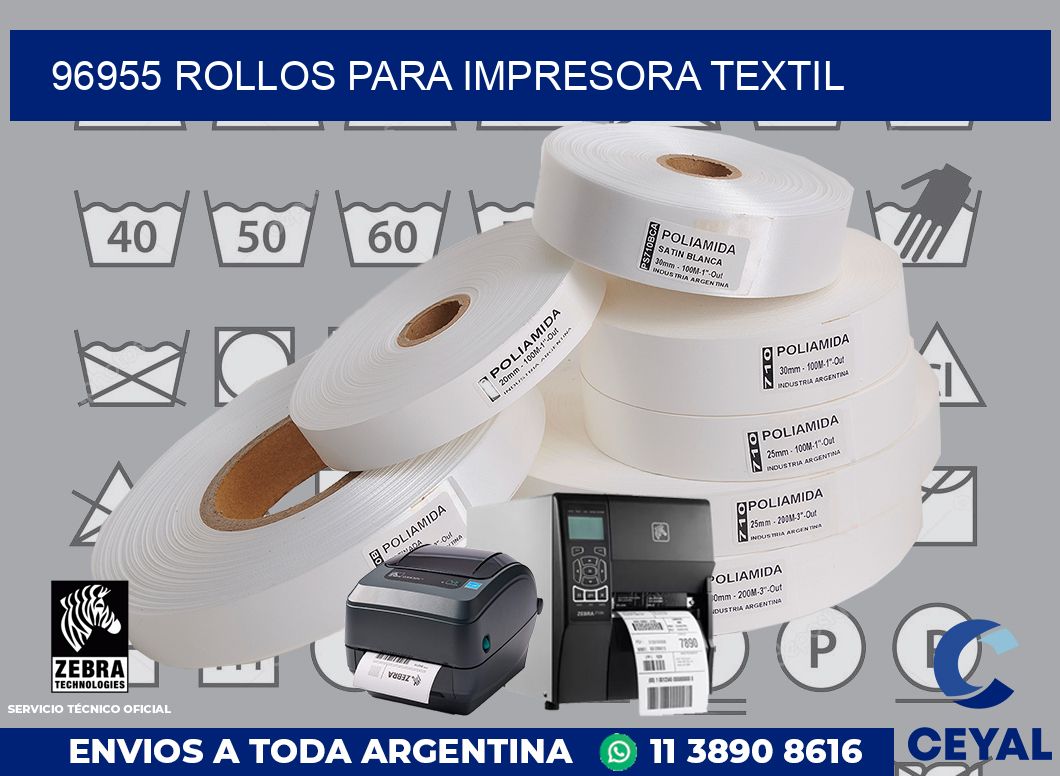 96955 rollos para impresora textil