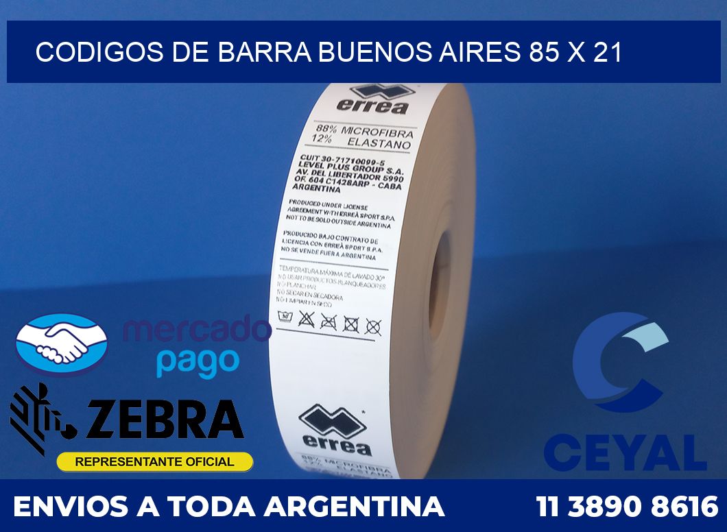 Codigos de barra Buenos Aires 85 x 21