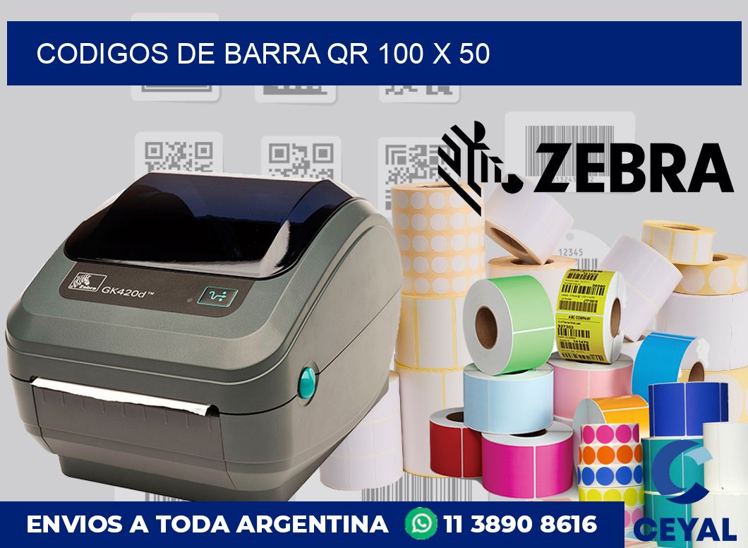 Codigos de barra QR 100 x 50