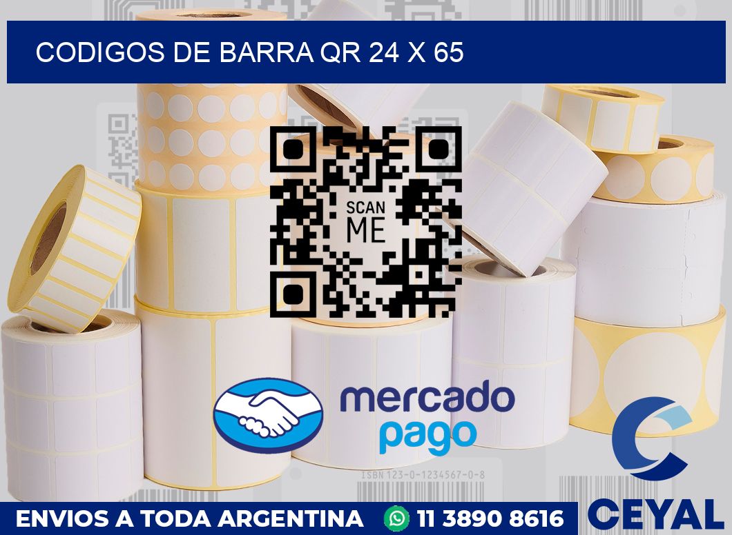 Codigos de barra QR 24 x 65