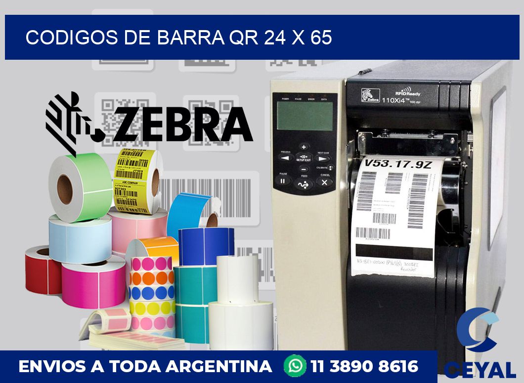 Codigos de barra QR 24 x 65