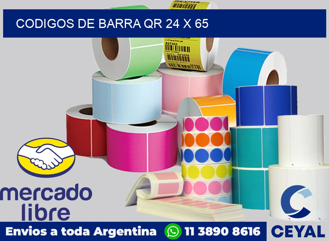 Codigos de barra QR 24 x 65