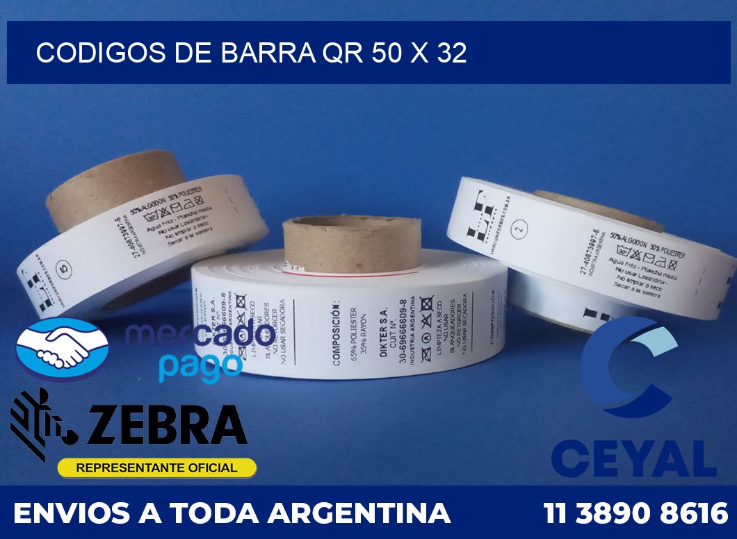 Codigos de barra QR 50 x 32