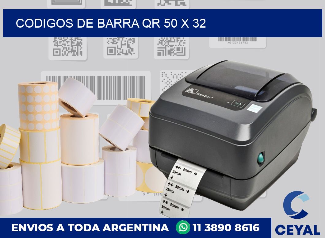 Codigos de barra QR 50 x 32