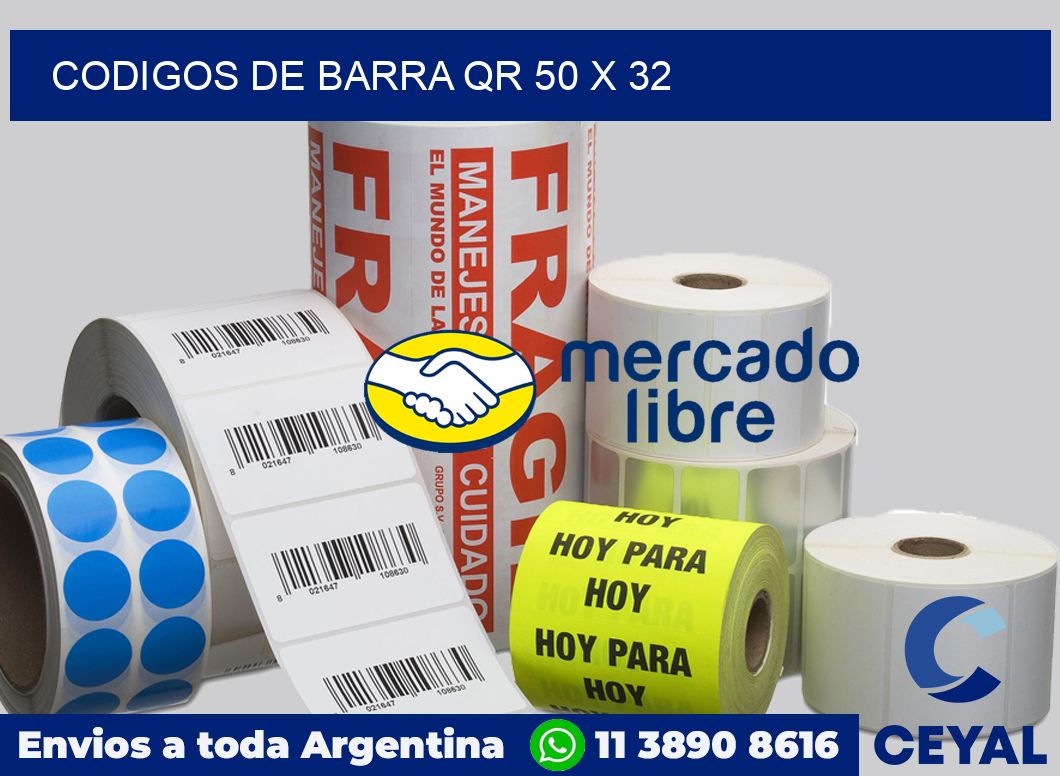 Codigos de barra QR 50 x 32