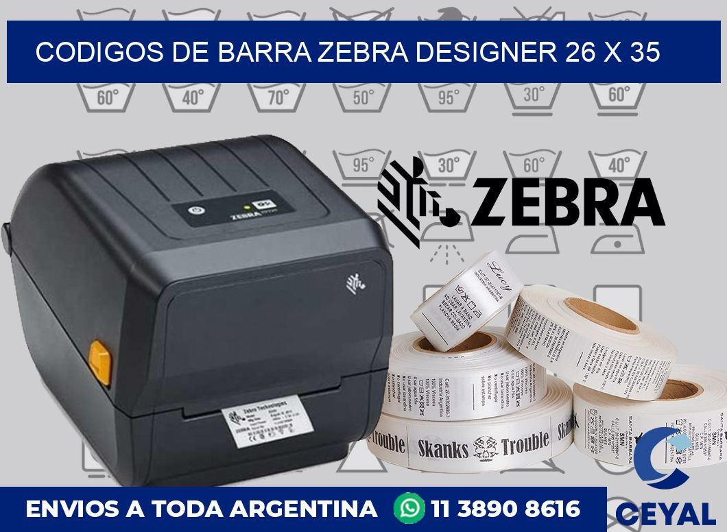 Codigos de barra Zebra designer 26 x 35