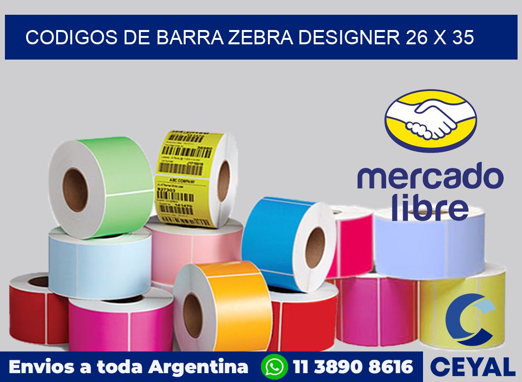 Codigos de barra Zebra designer 26 x 35