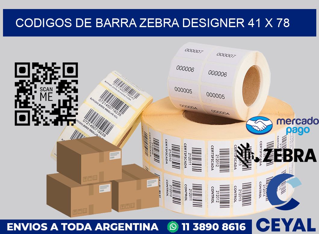 Codigos de barra Zebra designer 41 x 78