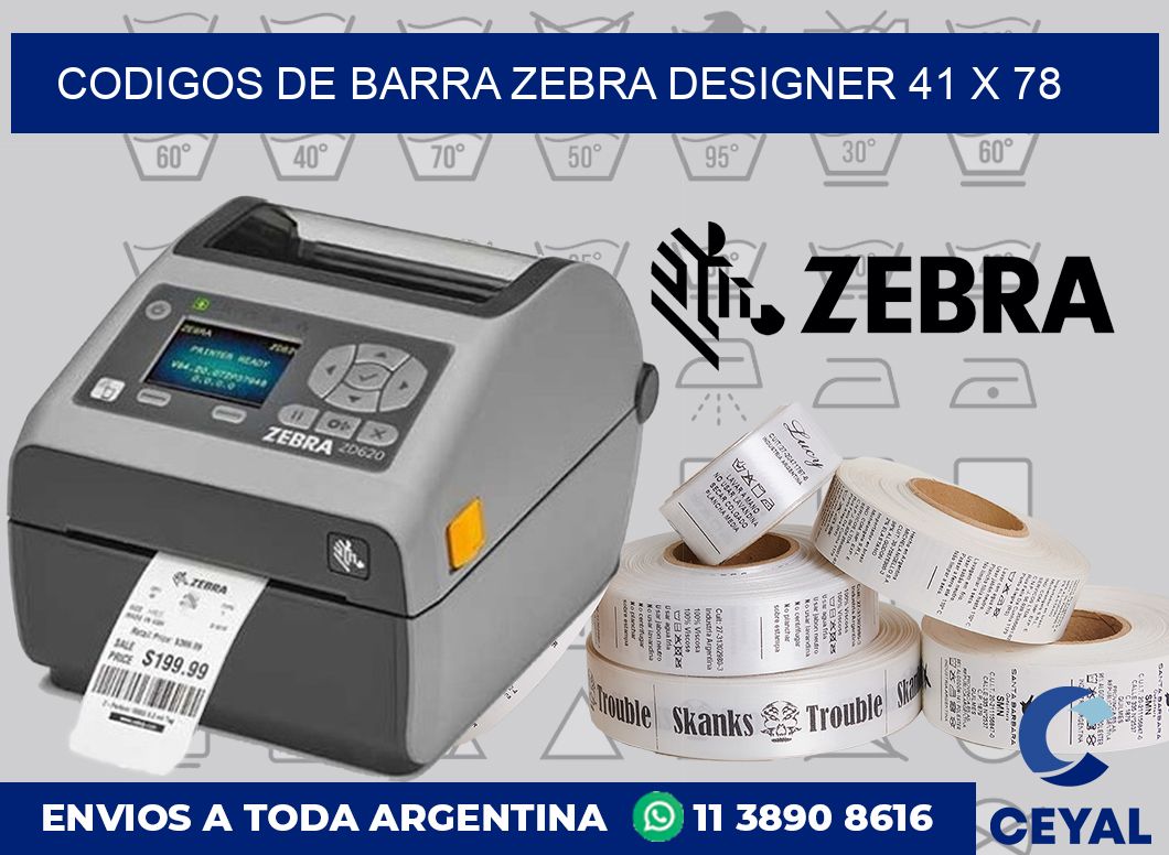 Codigos de barra Zebra designer 41 x 78