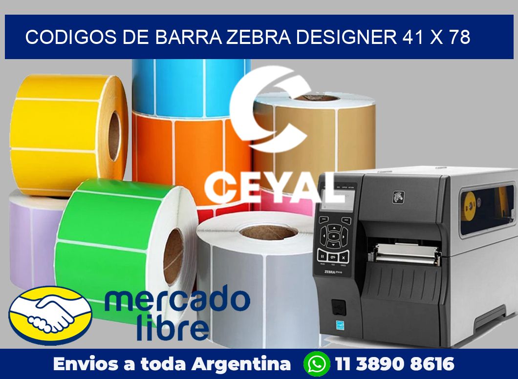 Codigos de barra Zebra designer 41 x 78