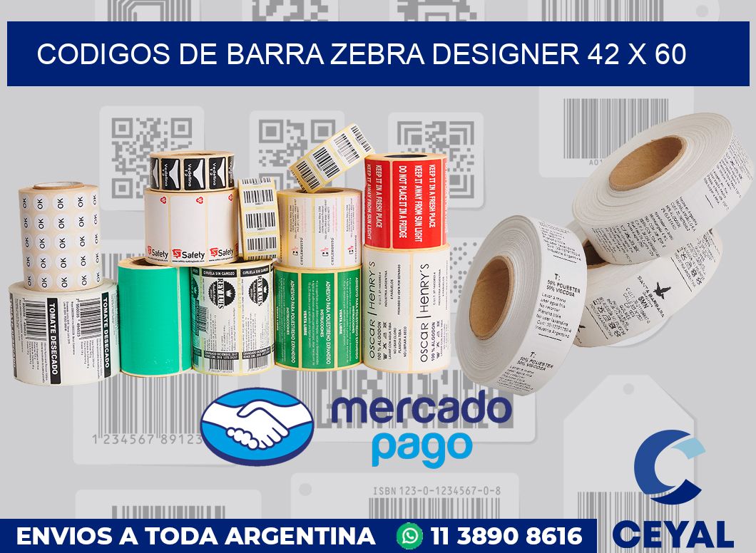 Codigos de barra Zebra designer 42 x 60