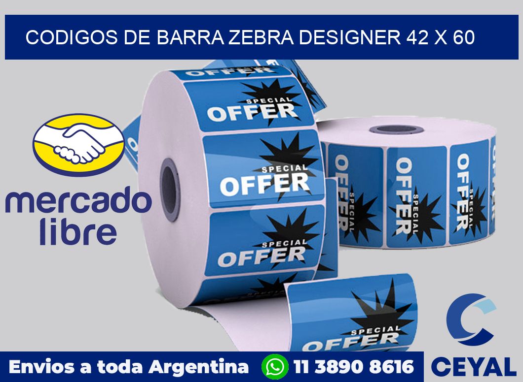 Codigos de barra Zebra designer 42 x 60