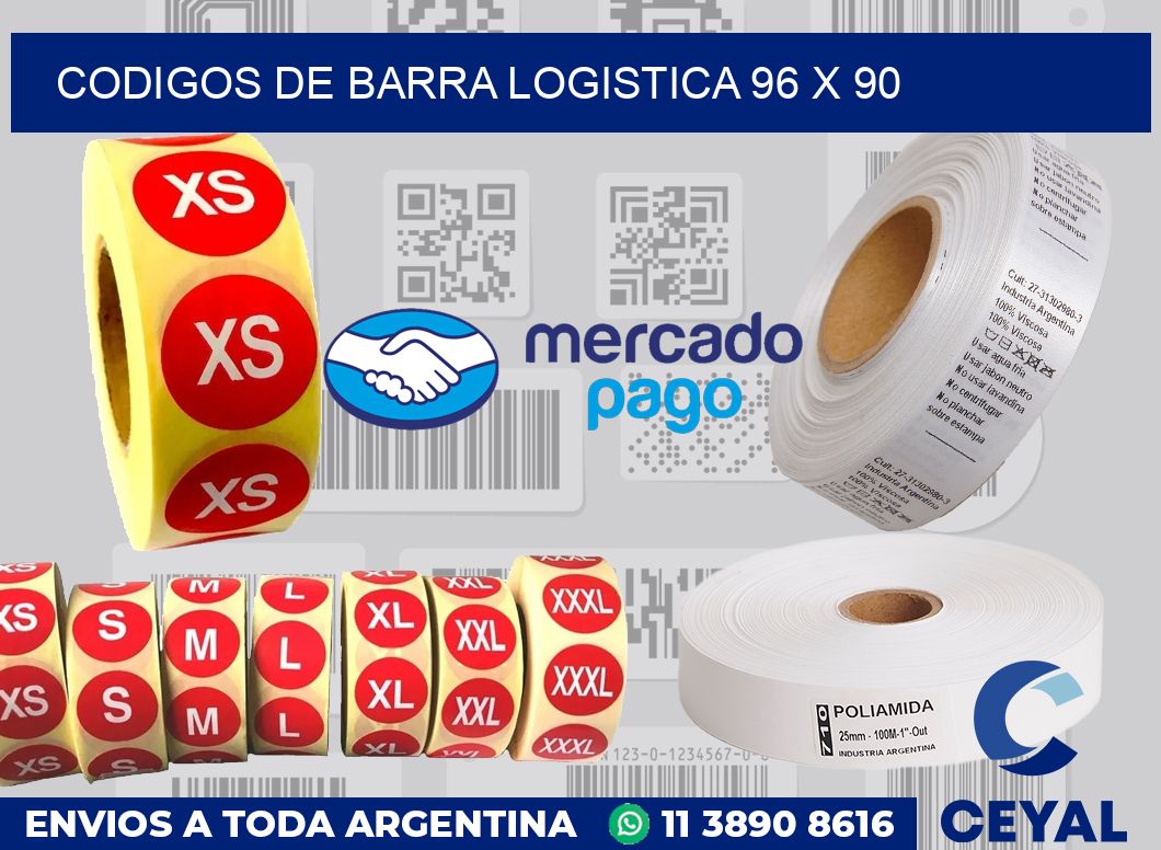 Codigos de barra logistica 96 x 90