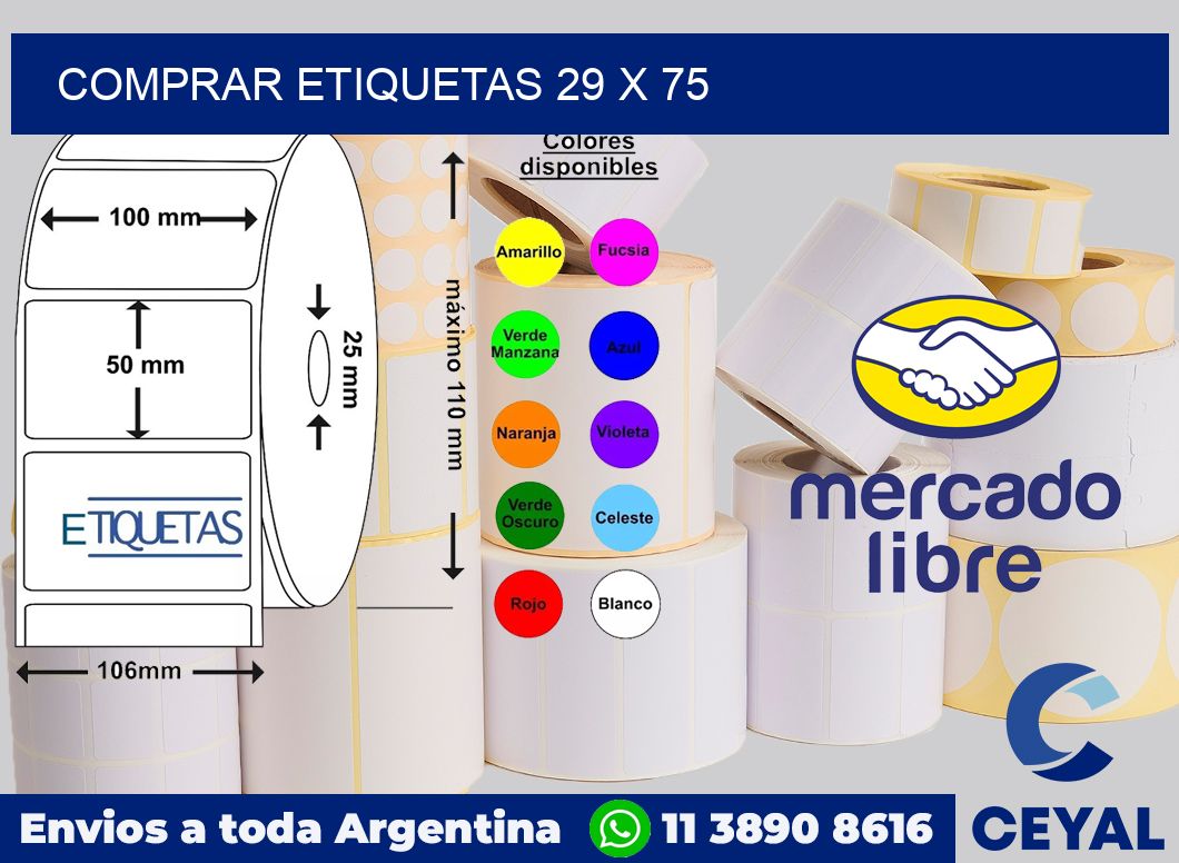 Comprar etiquetas 29 x 75