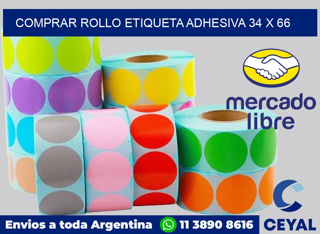 Comprar rollo etiqueta adhesiva 34 x 66