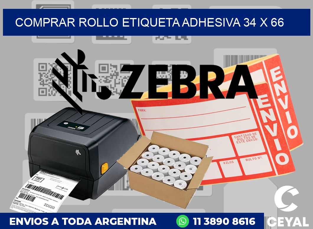 Comprar rollo etiqueta adhesiva 34 x 66