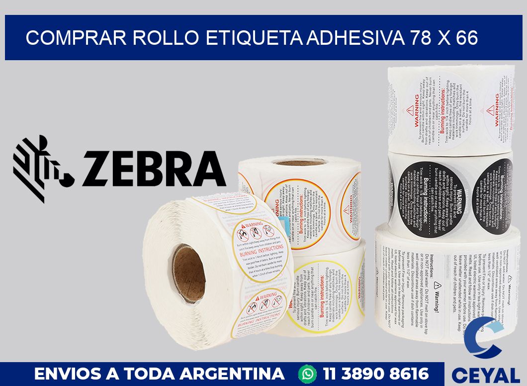 Comprar rollo etiqueta adhesiva 78 x 66