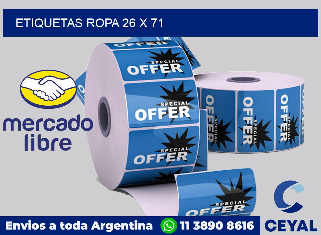 Etiquetas ropa 26 x 71