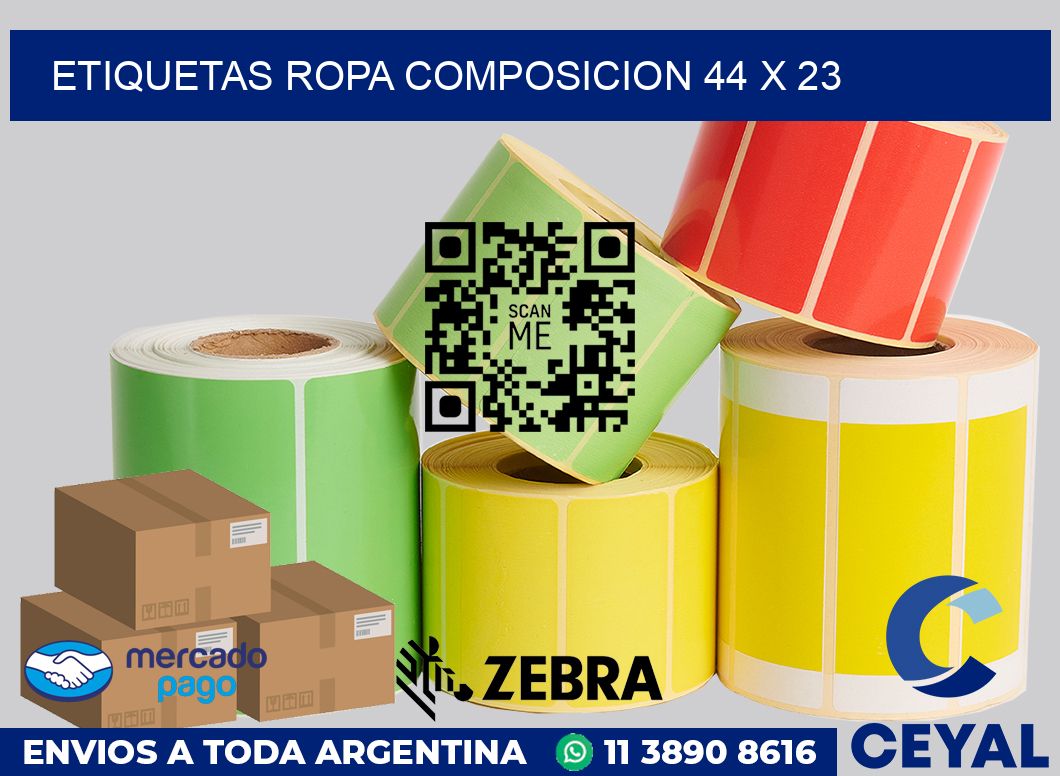 Etiquetas ropa composicion 44 x 23