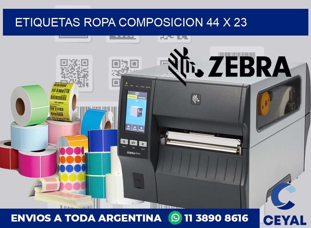 Etiquetas ropa composicion 44 x 23