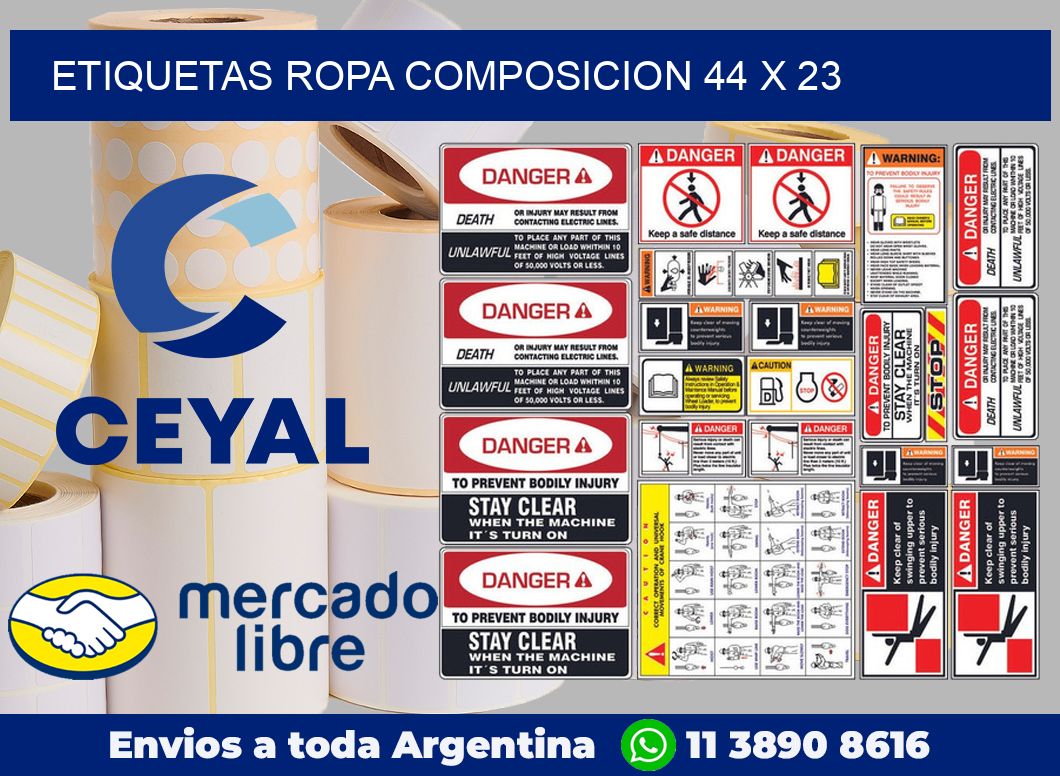 Etiquetas ropa composicion 44 x 23