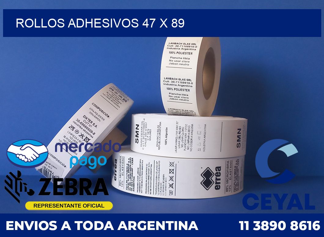 Rollos adhesivos 47 x 89