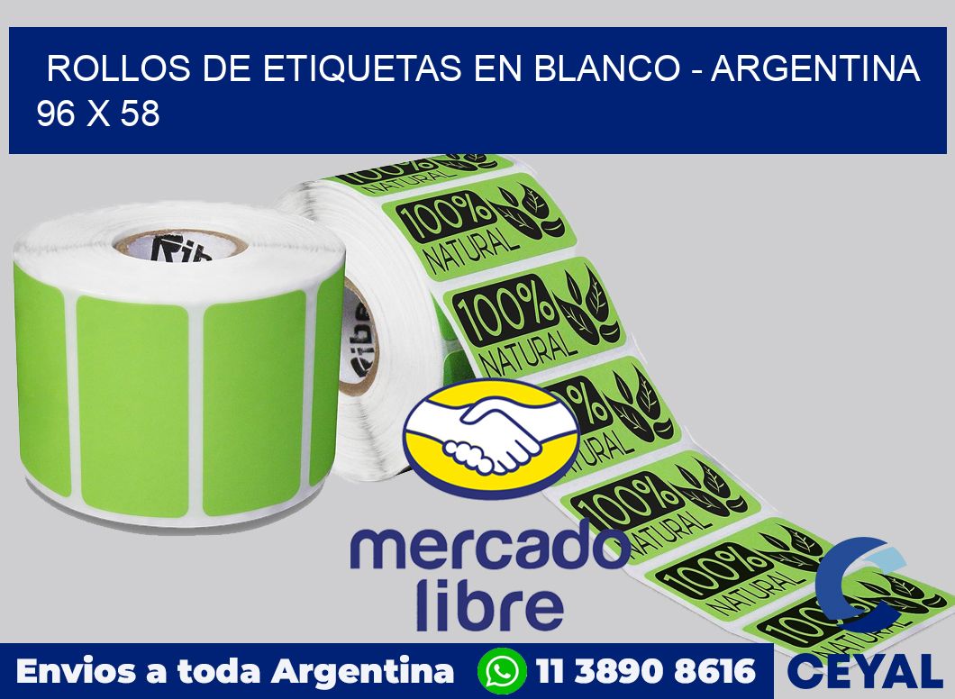 Rollos de etiquetas en blanco - Argentina 96 x 58