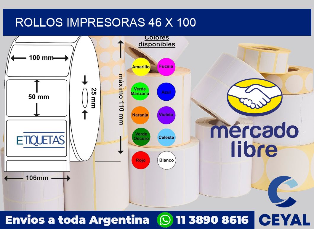 Rollos impresoras 46 x 100