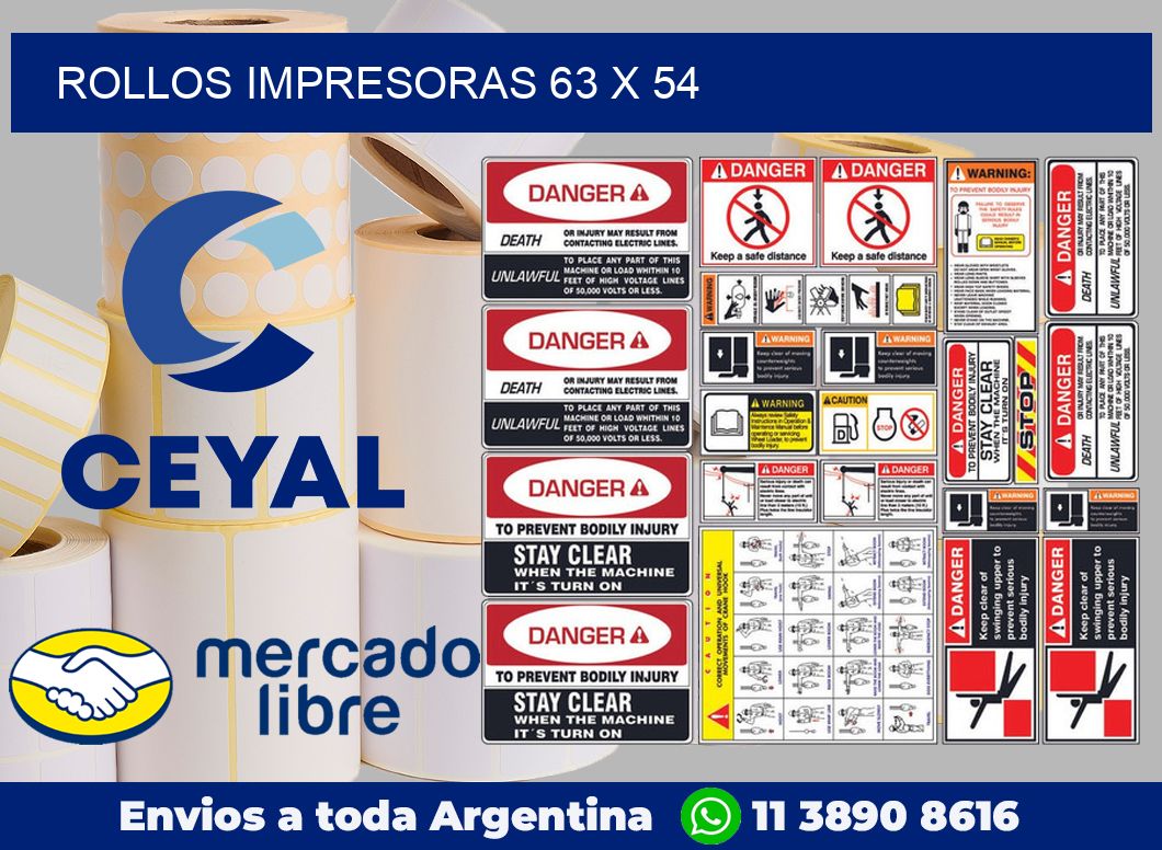 Rollos impresoras 63 x 54