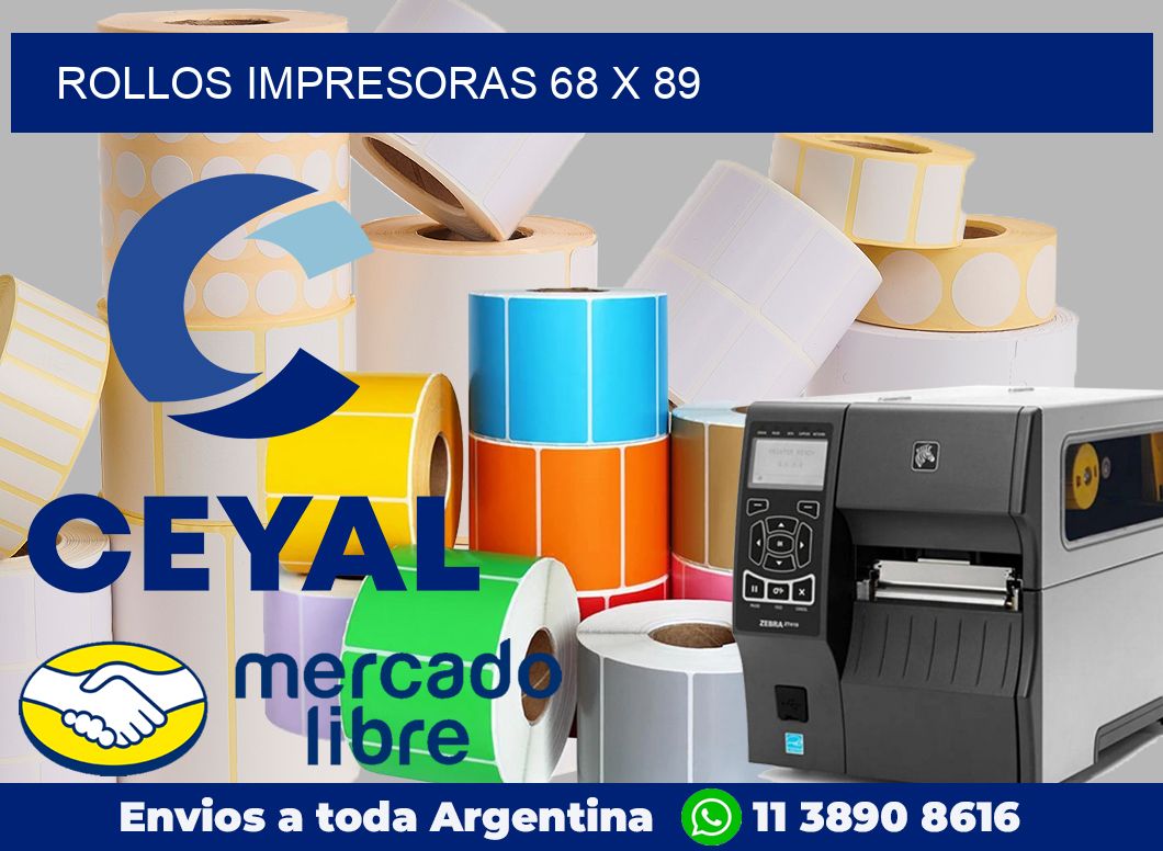 Rollos impresoras 68 x 89