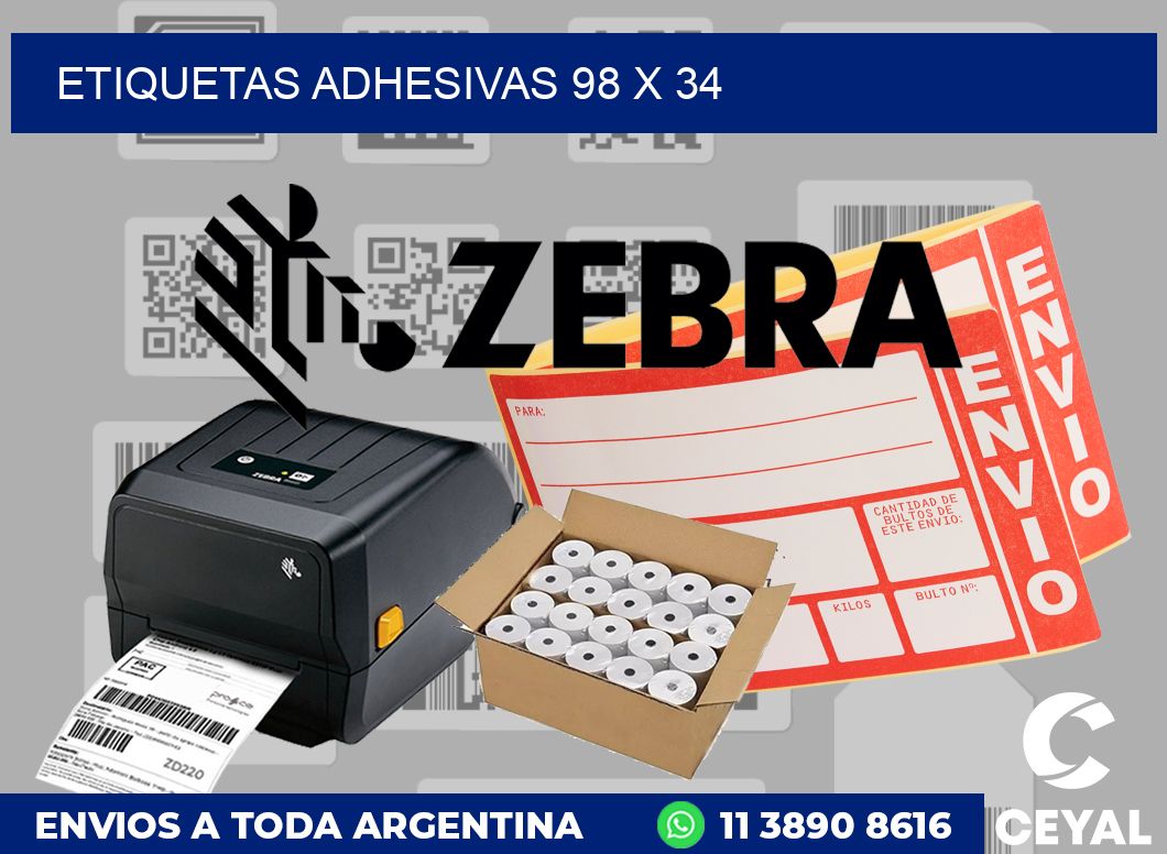 etiquetas adhesivas 98 x 34