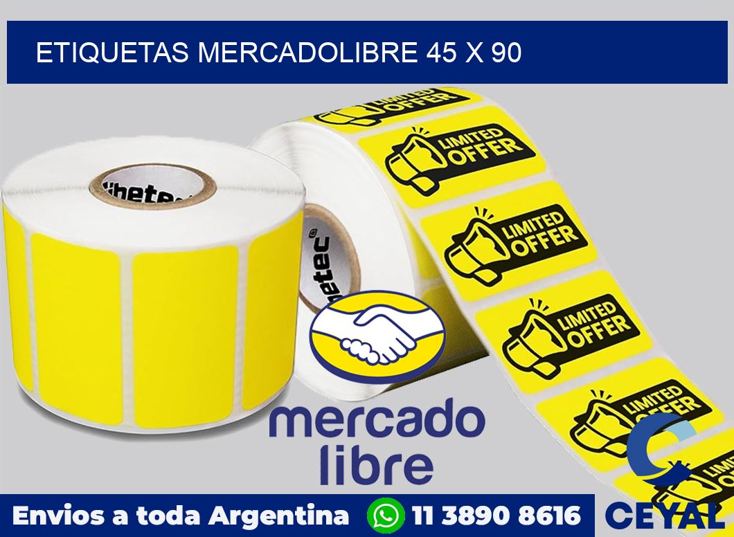 etiquetas mercadolibre 45 x 90