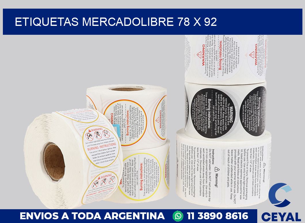 etiquetas mercadolibre 78 x 92