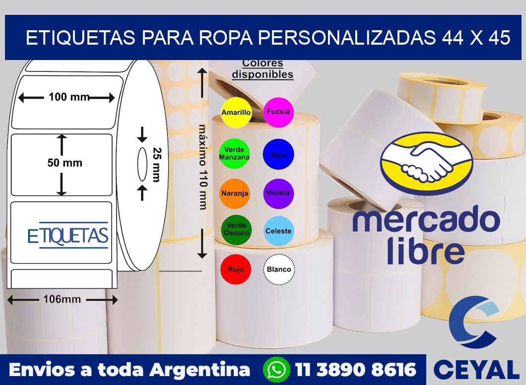 etiquetas para ropa personalizadas 44 x 45