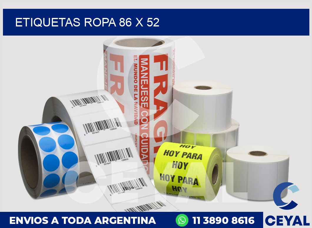 etiquetas ropa 86 x 52