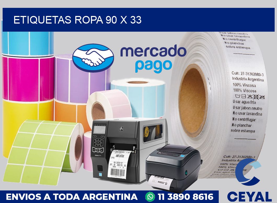 etiquetas ropa 90 x 33