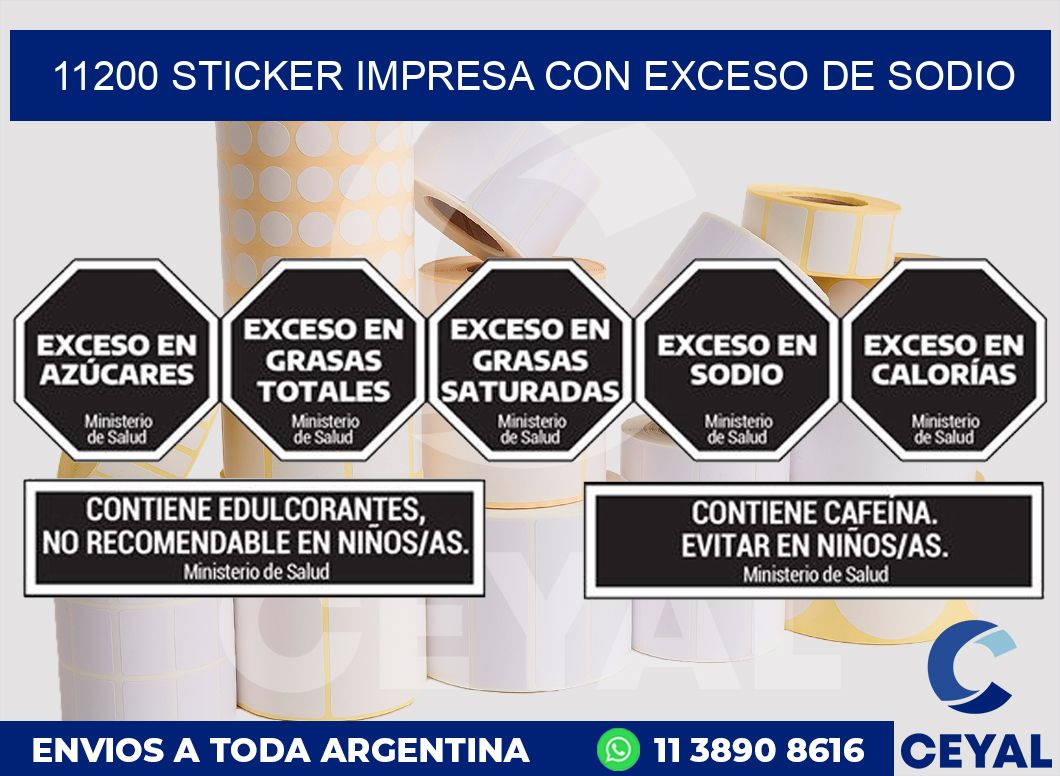 11200 STICKER IMPRESA CON EXCESO DE SODIO