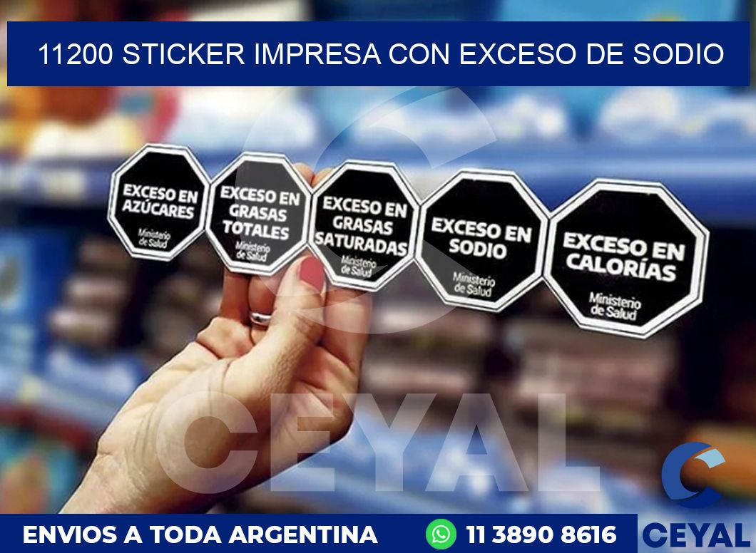 11200 STICKER IMPRESA CON EXCESO DE SODIO