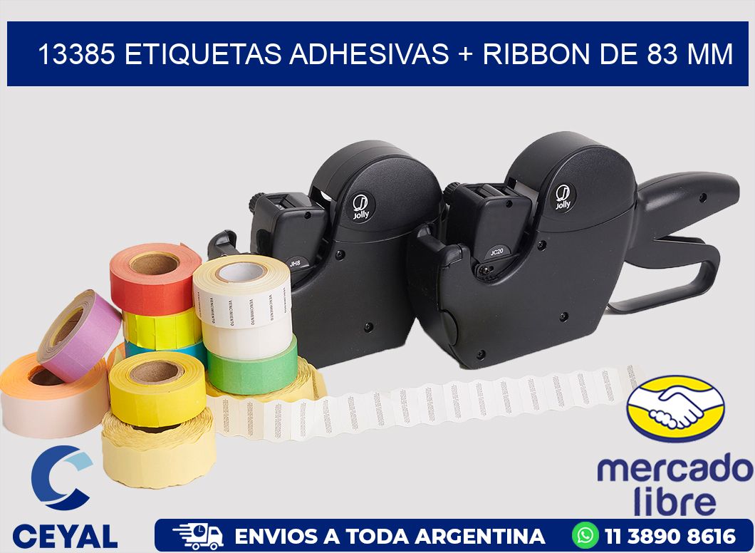 13385 ETIQUETAS ADHESIVAS + RIBBON DE 83 MM