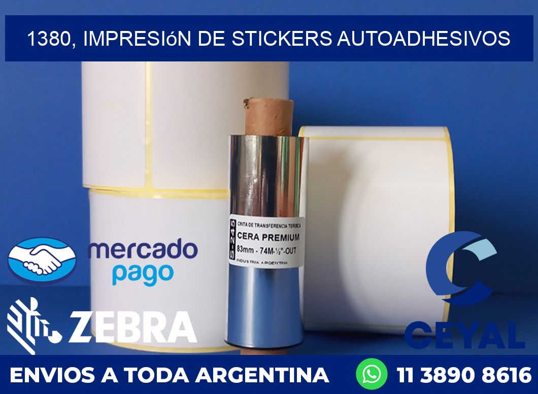 1380, impresión de stickers autoadhesivos