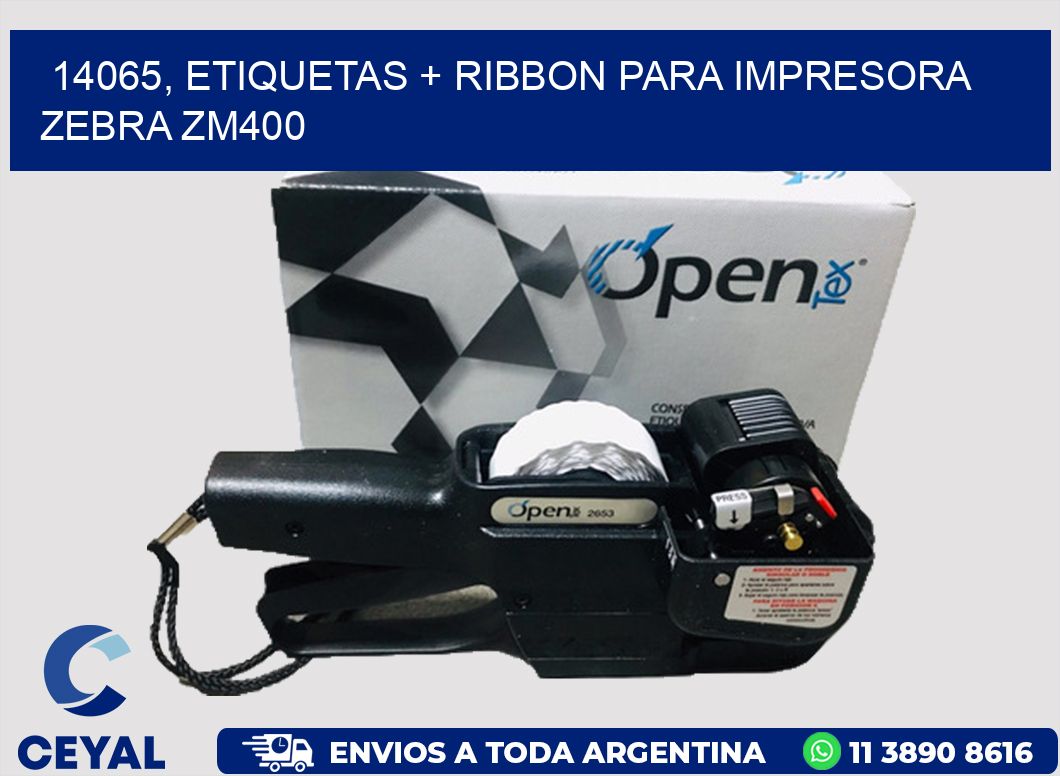 14065, etiquetas + ribbon para impresora zebra ZM400