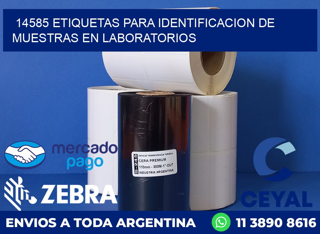 14585 ETIQUETAS PARA IDENTIFICACION DE MUESTRAS EN LABORATORIOS