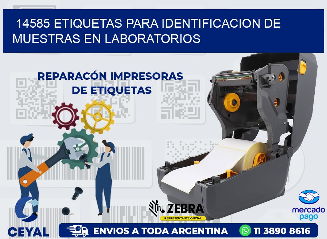 14585 ETIQUETAS PARA IDENTIFICACION DE MUESTRAS EN LABORATORIOS